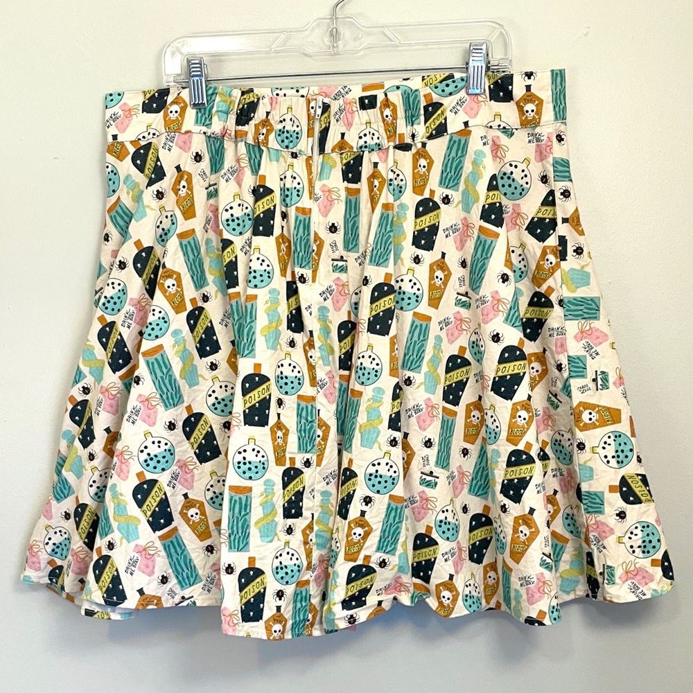Retrolicious Multicolor Patterned Skater Skirt - image 2